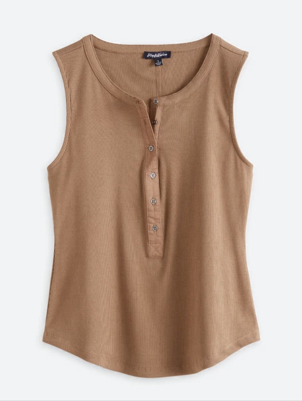Flag & Anthem Henley Tank Top Tan XL
